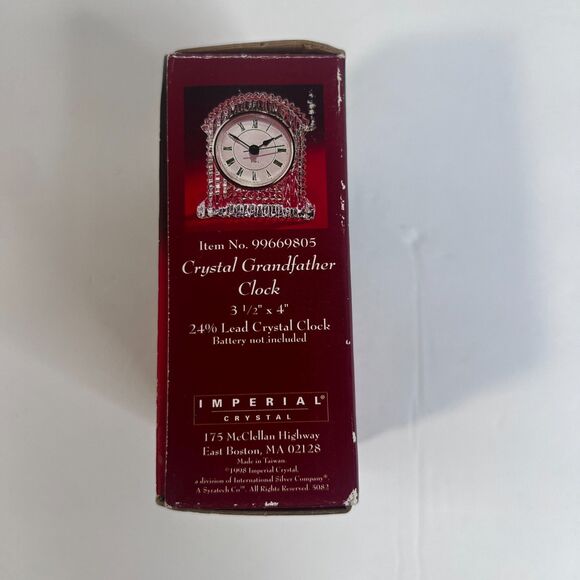Imperial Crystal NEW 24% Lead Crystal Grandfather Clock 3.5" x 4" Desk Decor - Picture 9 of 11